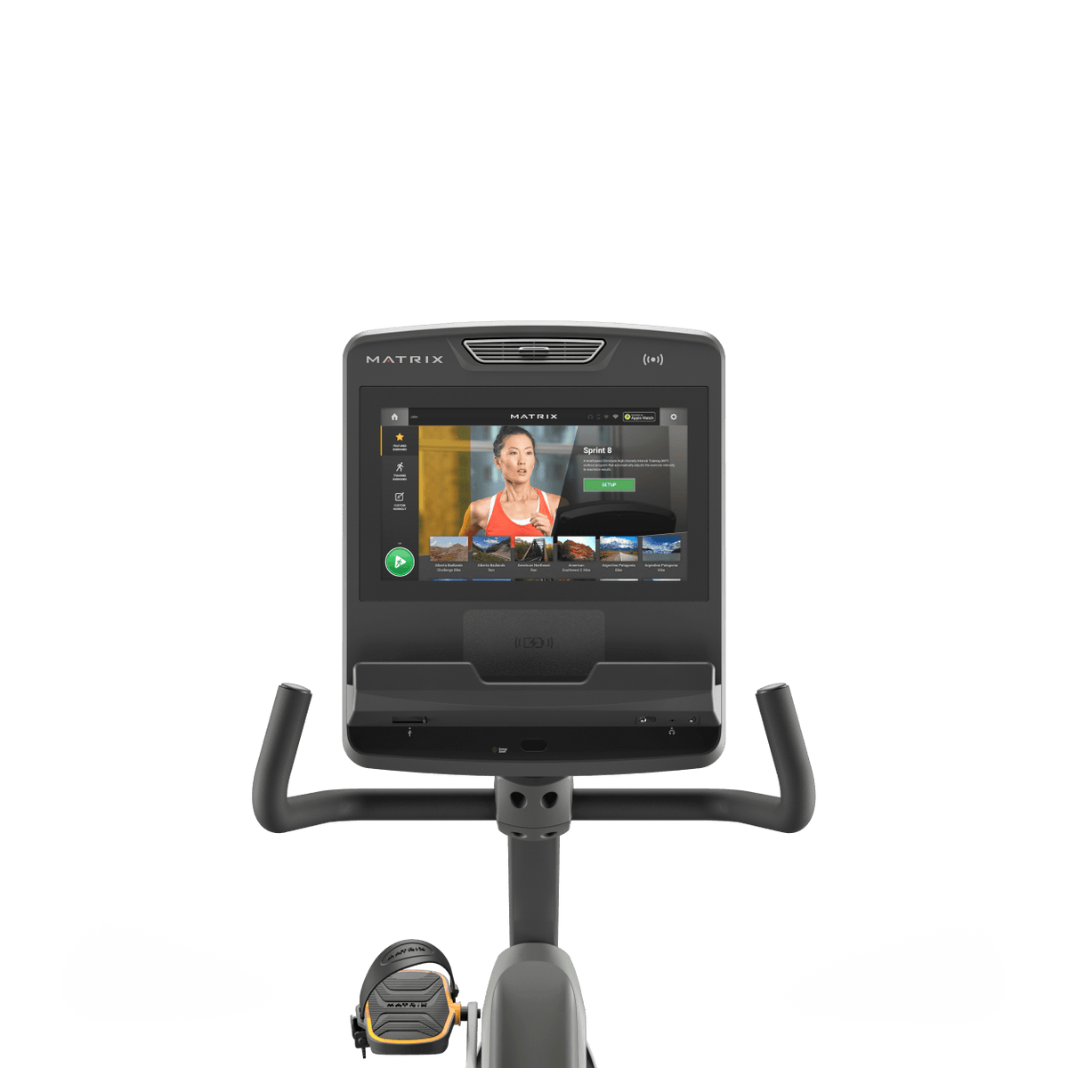 Matrix Fitness Performance Recumbent Cycle with Touch Console view of console | Fitness Experience